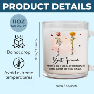 Nous vous promettons que vous n'aurez pas à les affronter seul - Tasse en verre personnalisée Bestie - Cadeau pour les meilleurs amis, BFF, sœurs