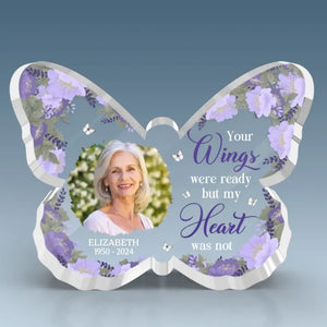 Photo personnalisée « Une fois à nos côtés, pour toujours dans nos cœurs » – Plaque commémorative personnalisée en acrylique de forme personnalisée – Cadeau de condoléances pour les membres de la famille