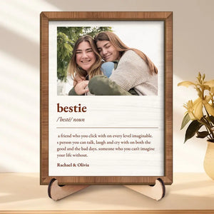 Photo personnalisée « Nous traversons des hauts et des bas ensemble » - Plaque en bois personnalisée à 2 couches avec support pour meilleure amie - Cadeau pour meilleures amies, meilleures amies, sœurs