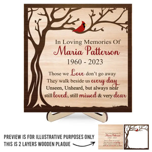 Tu es toujours proche, même loin. - Plaque commémorative personnalisée en bois à deux couches avec support - Cadeau de condoléances pour les proches
