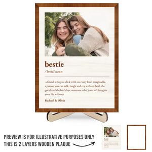 Photo personnalisée « Nous traversons des hauts et des bas ensemble » - Plaque en bois personnalisée à 2 couches avec support pour meilleure amie - Cadeau pour meilleures amies, meilleures amies, sœurs