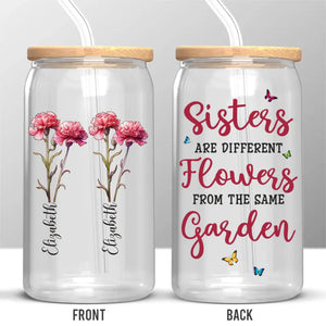 Si les sœurs étaient des fleurs, je te choisirais - Tasse en verre personnalisée Bestie, tasse à café glacé - Cadeau pour meilleures amies, BFF, sœurs