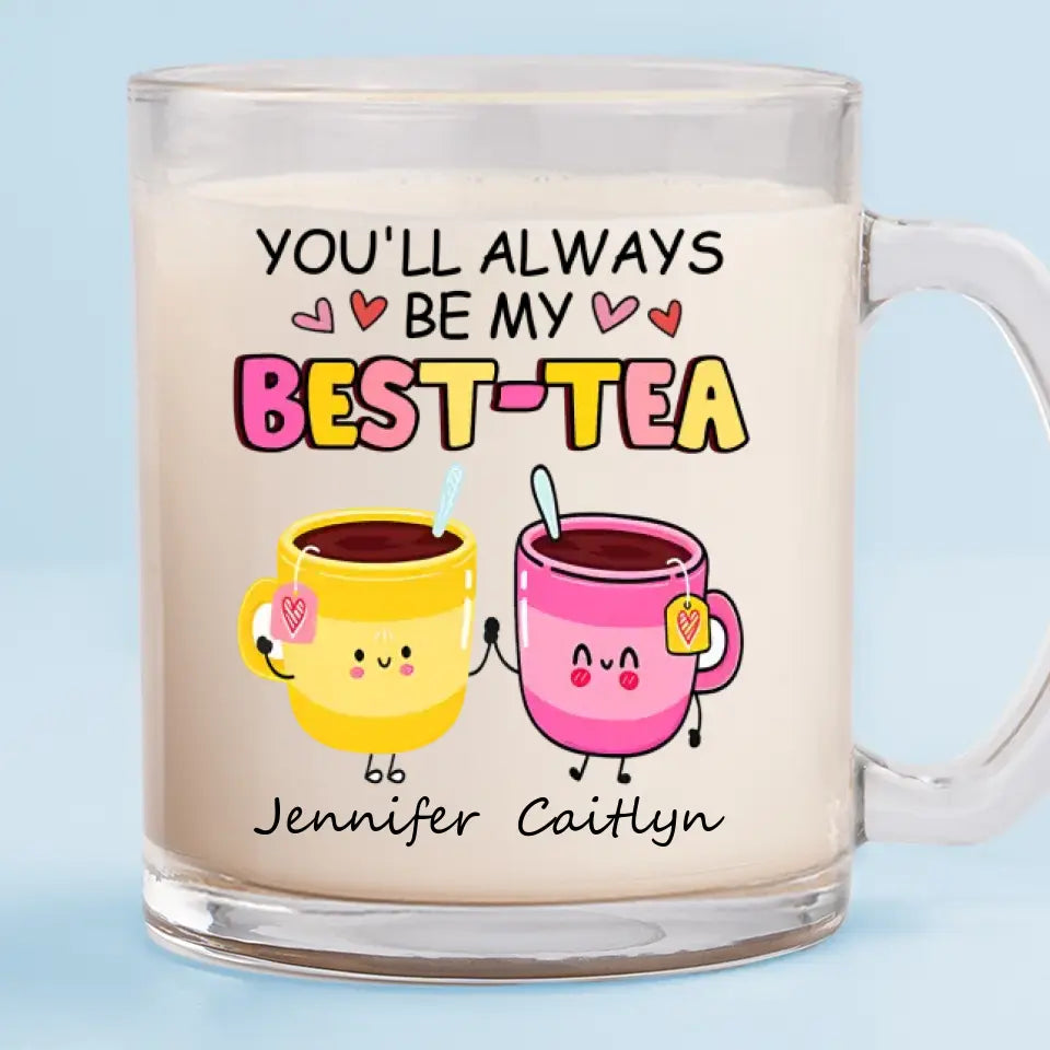 J'aime mes meilleurs amis fous - Tasse en verre personnalisée Bestie - Cadeau pour meilleures amies, BFF, sœurs