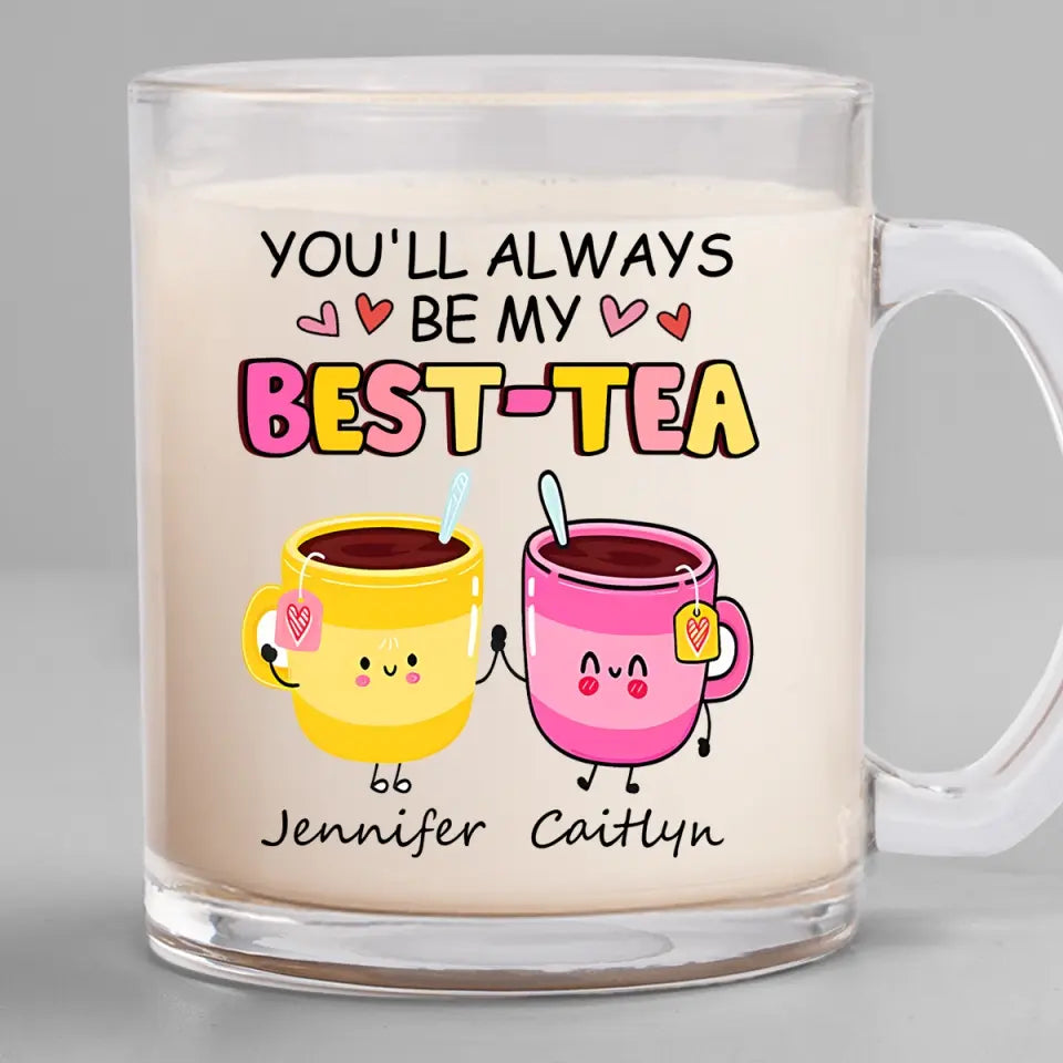 J'aime mes meilleurs amis fous - Tasse en verre personnalisée Bestie - Cadeau pour meilleures amies, BFF, sœurs