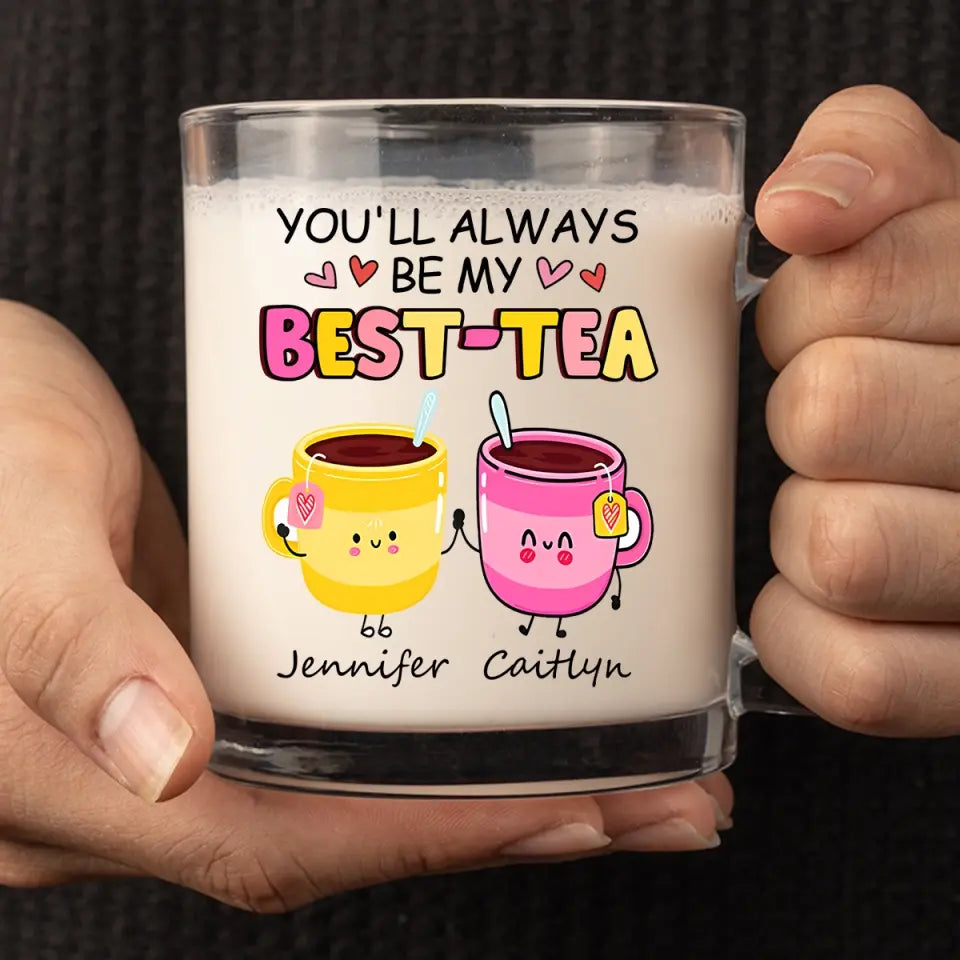 J'aime mes meilleurs amis fous - Tasse en verre personnalisée Bestie - Cadeau pour meilleures amies, BFF, sœurs
