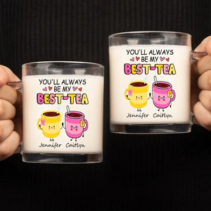 J'aime mes meilleurs amis fous - Tasse en verre personnalisée Bestie - Cadeau pour meilleures amies, BFF, sœurs