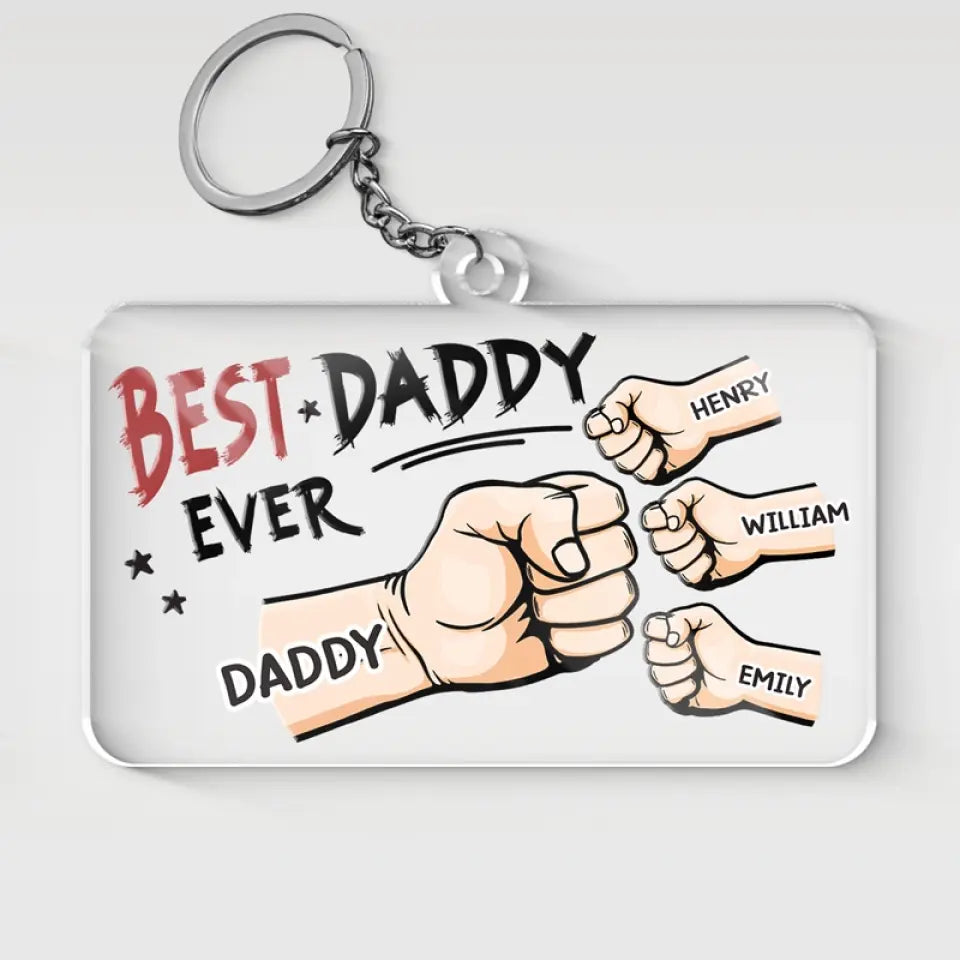 Papa est mon meilleur ami - Porte-clés personnalisé en acrylique de forme personnalisée - Cadeau pour papa, grand-père