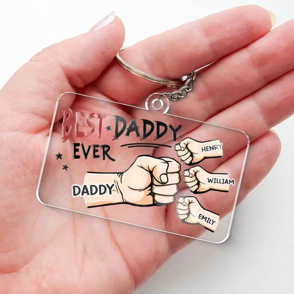 Papa est mon meilleur ami - Porte-clés personnalisé en acrylique de forme personnalisée - Cadeau pour papa, grand-père