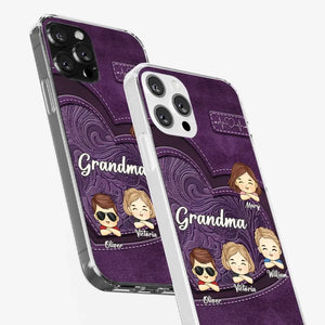 Votre amour inconditionnel nous enveloppe - Coque de téléphone transparente personnalisée pour famille - Cadeau pour maman, grand-mère