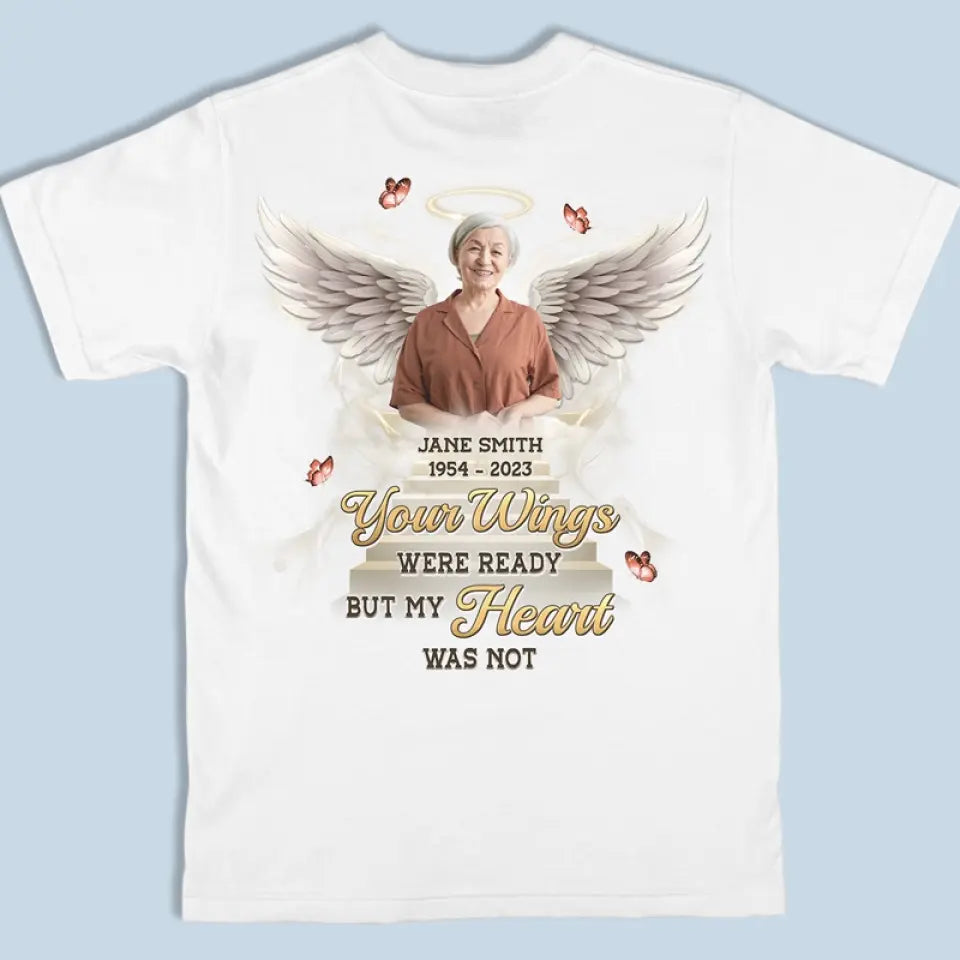 Photo personnalisée « Toujours dans mon cœur » – T-shirt unisexe personnalisé, sweat à capuche, sweat-shirt – Cadeau de condoléances pour les membres de la famille