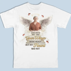 Photo personnalisée « Toujours dans mon cœur » – T-shirt unisexe personnalisé, sweat à capuche, sweat-shirt – Cadeau de condoléances pour les membres de la famille