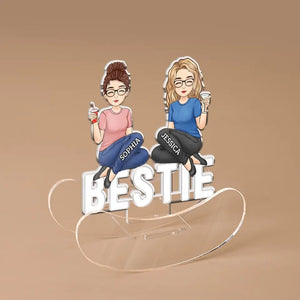 Support à secouer personnalisé en acrylique « Friends Forever » – Cadeau pour meilleures amies, meilleures amies et sœurs