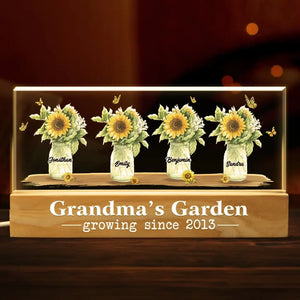 L'amour grandit toujours dans notre famille - Veilleuse LED 3D personnalisée en acrylique avec lettres - Cadeau pour maman et grand-mère