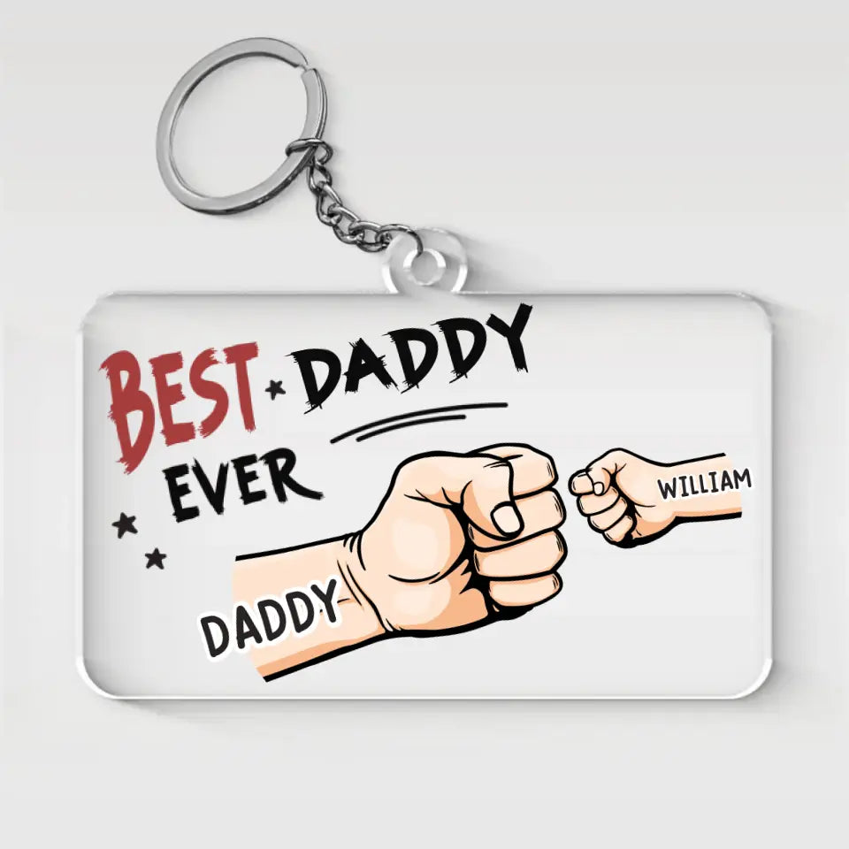 Papa est mon meilleur ami - Porte-clés personnalisé en acrylique de forme personnalisée - Cadeau pour papa, grand-père