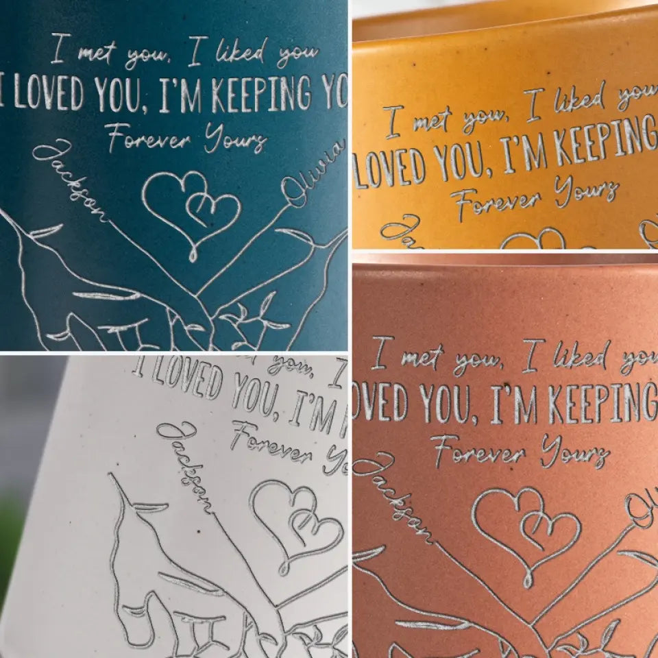 Tiens-moi la main - Tasse personnalisée en céramique pour couple - Cadeau pour mari et femme, anniversaire