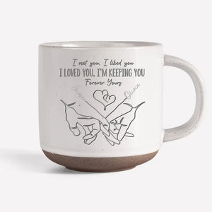 Tiens-moi la main - Tasse personnalisée en céramique pour couple - Cadeau pour mari et femme, anniversaire