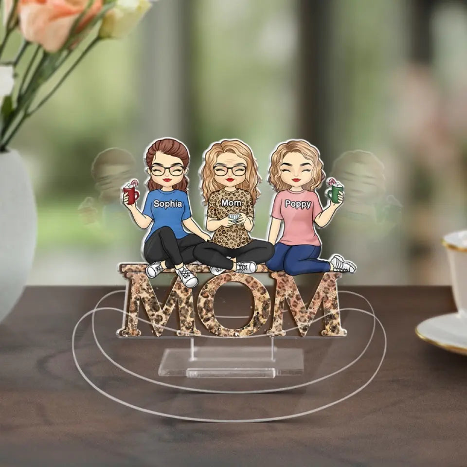 Une fille est un cadeau d'amour - Support à secousses personnalisé en acrylique pour la famille - Cadeau pour maman et grand-mère