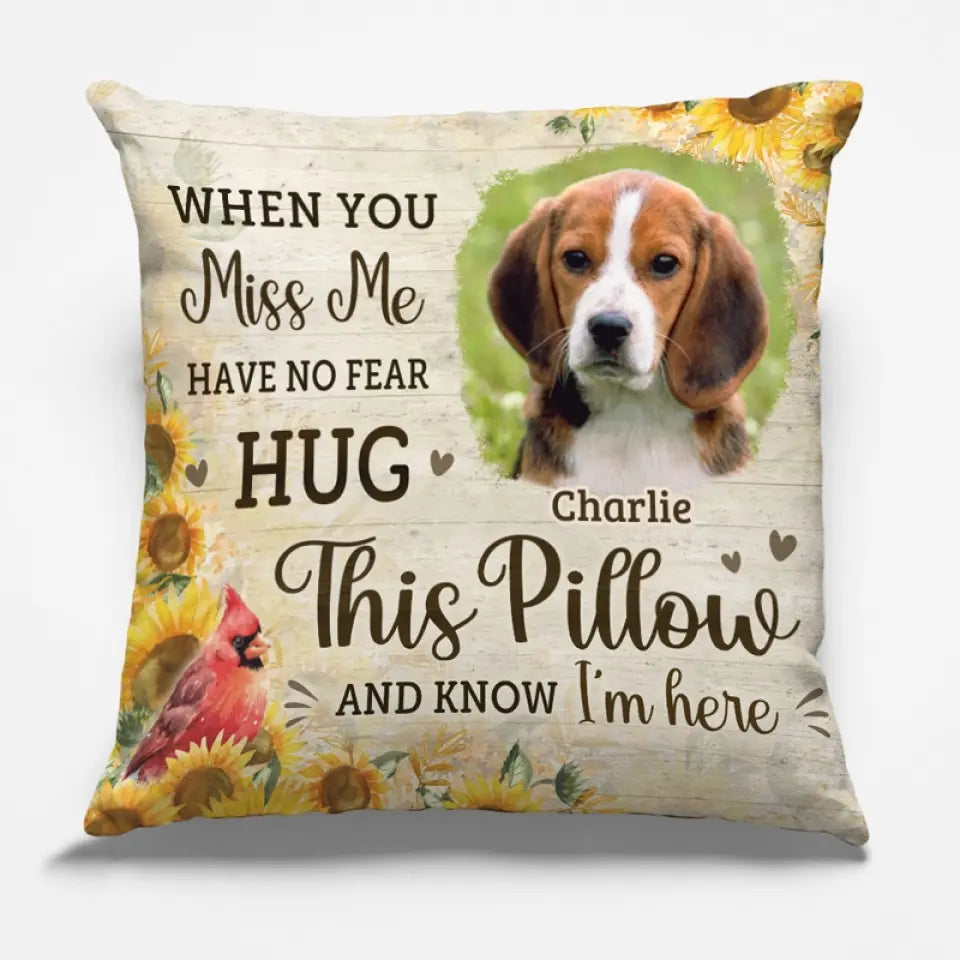 Coussin photo personnalisé : comblez le vide dans vos bras avec ce coussin personnalisé commémoratif. Cadeau de condoléances, cadeau pour les propriétaires d'animaux et les amoureux des animaux.