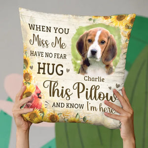 Coussin photo personnalisé : comblez le vide dans vos bras avec ce coussin personnalisé commémoratif. Cadeau de condoléances, cadeau pour les propriétaires d'animaux et les amoureux des animaux.