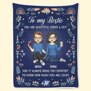 Tu es belle à l'intérieur comme à l'extérieur - Couverture personnalisée Bestie - Cadeau pour meilleures amies, BFF, sœurs