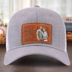Photo personnalisée « J'ai trouvé la pièce manquante quand je t'ai rencontré » - Chapeau en cuir personnalisé pour couple - Cadeau pour mari et femme, anniversaire