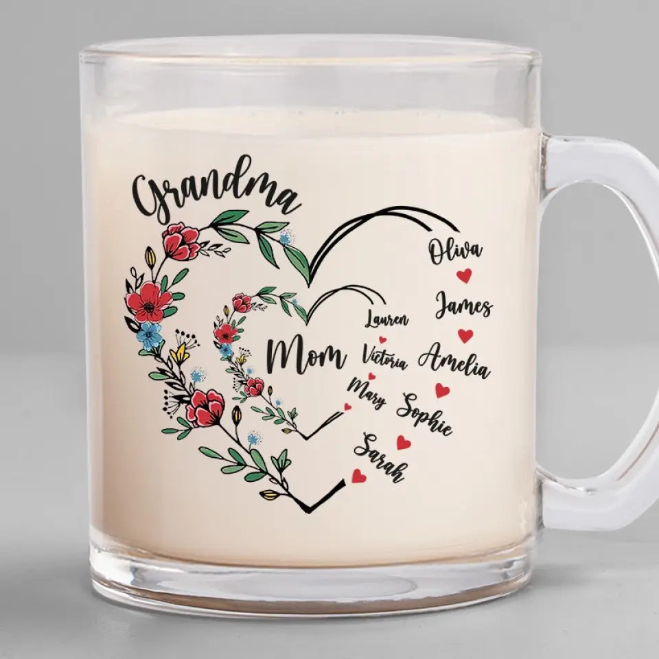 Tasse en verre personnalisée « Maman, grand-mère » – Cadeau pour maman et grand-mère