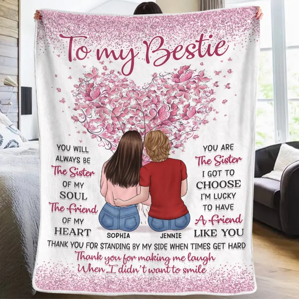 J'ai de la chance d'avoir un ami comme toi - Couverture personnalisée Bestie - Cadeau pour les meilleurs amis, BFF, sœurs