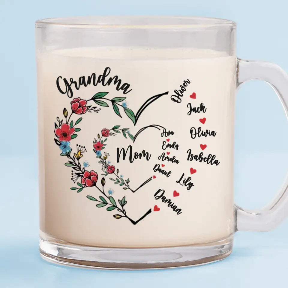 Tasse en verre personnalisée « Maman, grand-mère » – Cadeau pour maman et grand-mère