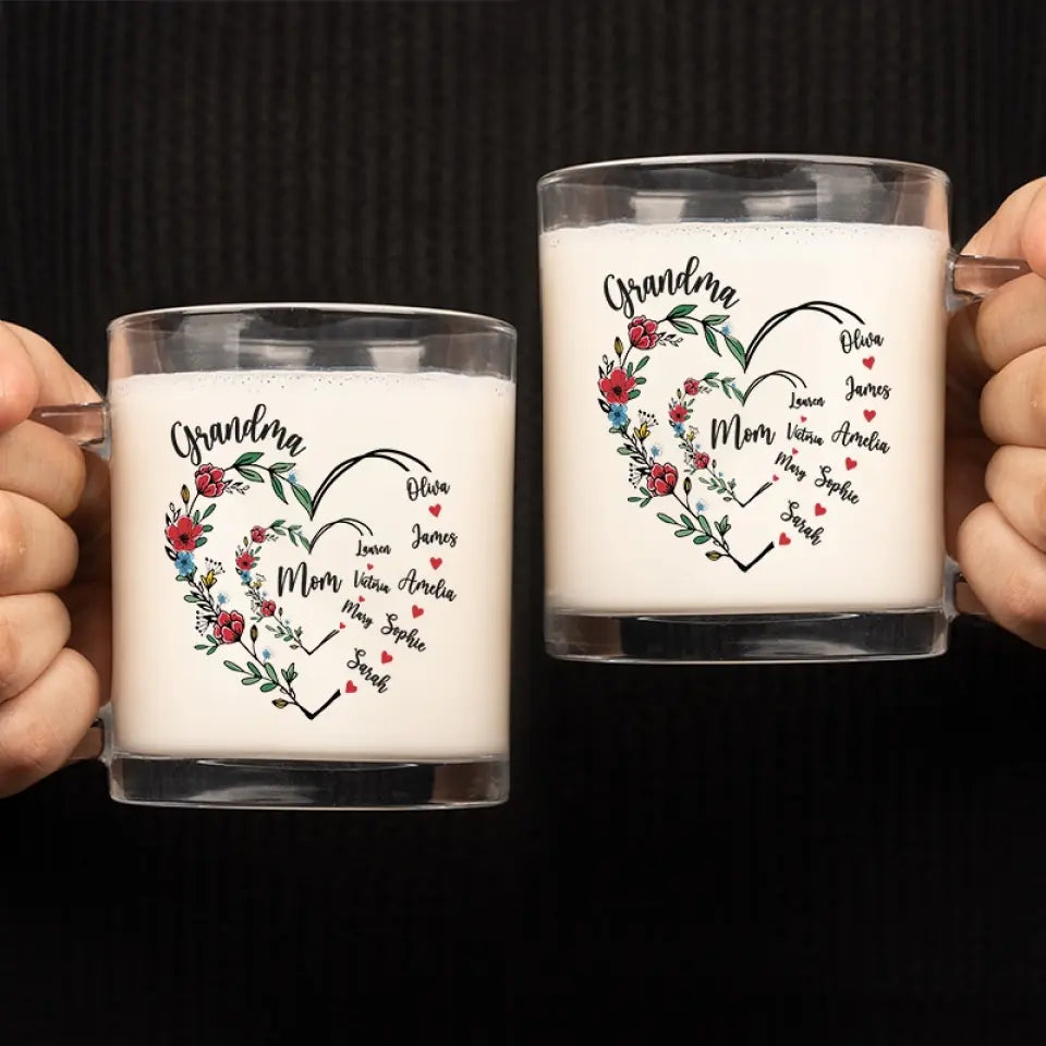 Tasse en verre personnalisée « Maman, grand-mère » – Cadeau pour maman et grand-mère