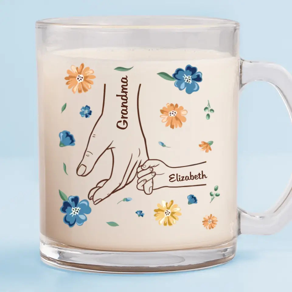 Tout amour commence et finit là-bas - Tasse en verre personnalisée pour la famille - Cadeau pour maman, grand-mère