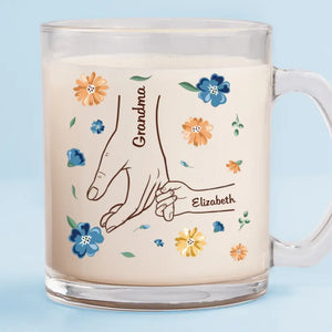 Tout amour commence et finit là-bas - Tasse en verre personnalisée pour la famille - Cadeau pour maman, grand-mère
