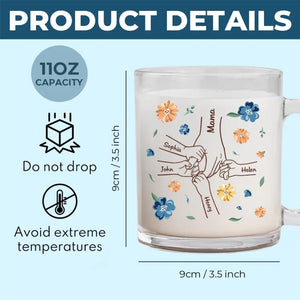 Tout amour commence et finit là-bas - Tasse en verre personnalisée pour la famille - Cadeau pour maman, grand-mère