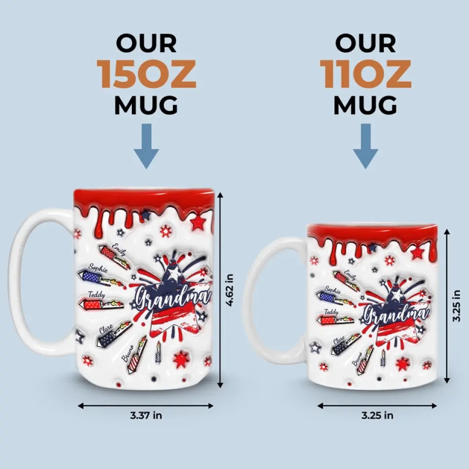 Les meilleures mamans sont promues grand-mère - Mug personnalisé 3D à effet gonflé - Cadeau pour maman et grand-mère