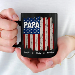 Tu incarnes le cœur de l'Amérique - Tasse noire personnalisée pour la famille - Cadeau pour papa, grand-père