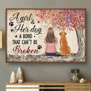 Un lien indéfectible - Affiche horizontale personnalisée commémorative - Cadeau de condoléances pour les propriétaires et les amoureux des animaux