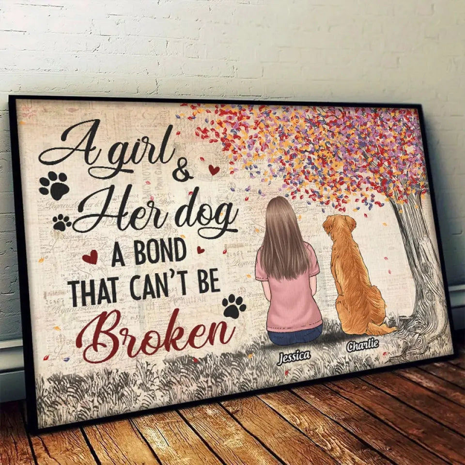 Un lien indéfectible - Affiche horizontale personnalisée commémorative - Cadeau de condoléances pour les propriétaires et les amoureux des animaux