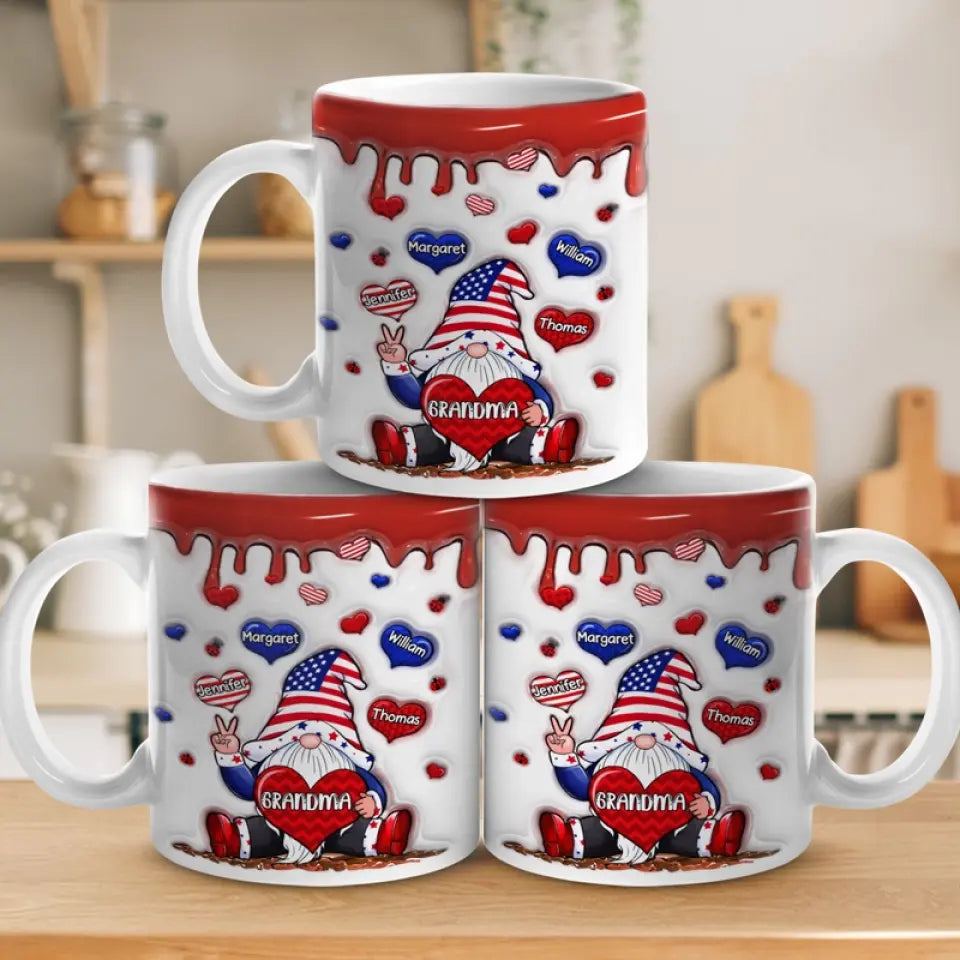 J'aime être grand-mère - Mug personnalisé 3D avec effet gonflé - Cadeau pour maman et grand-mère