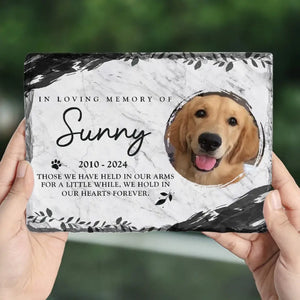 Photo personnalisée « Ne pleurez pas pour moi quand je serai parti » - Pierre commémorative rectangulaire personnalisée avec support - Cadeau de condoléances pour les propriétaires d'animaux et les amoureux des animaux