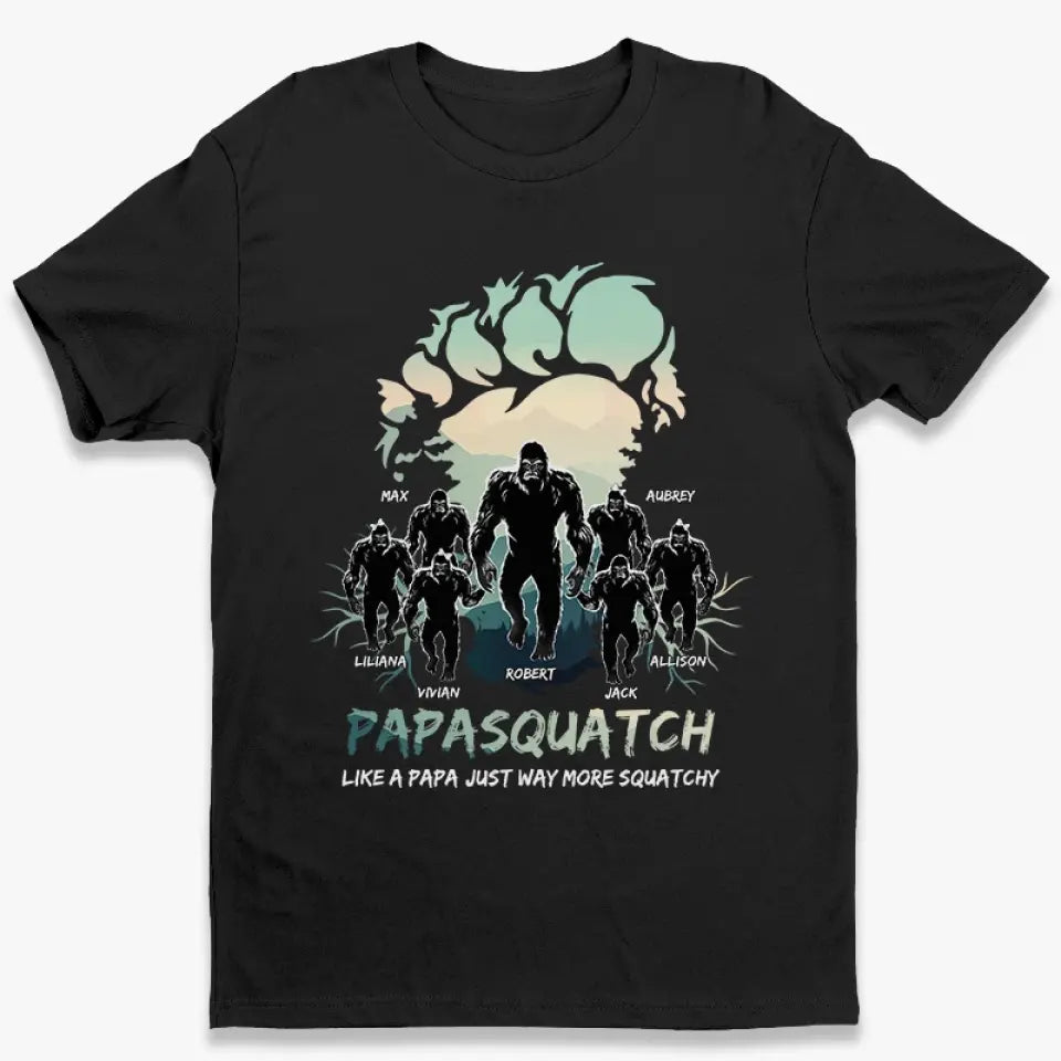 La vie est un voyage partagé avec Bigfoot Dad - T-shirt unisexe personnalisé pour la famille, sweat à capuche, sweat-shirt - Cadeau pour papa, grand-père
