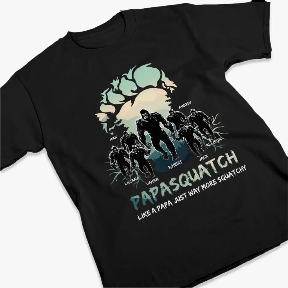 La vie est un voyage partagé avec Bigfoot Dad - T-shirt unisexe personnalisé pour la famille, sweat à capuche, sweat-shirt - Cadeau pour papa, grand-père