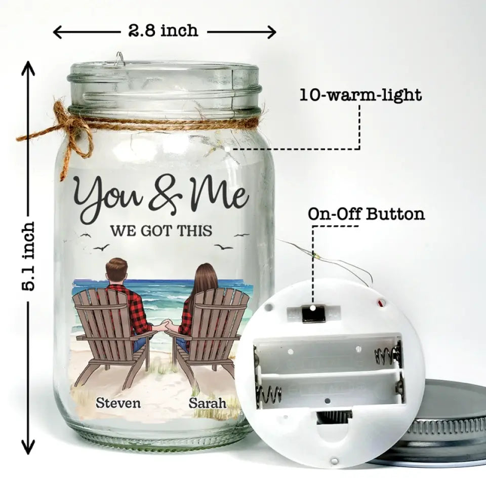 J'ai trouvé celui que mon âme aime - Lampe personnalisée en pot Mason pour couple - Cadeau pour couple, mari et femme, anniversaire