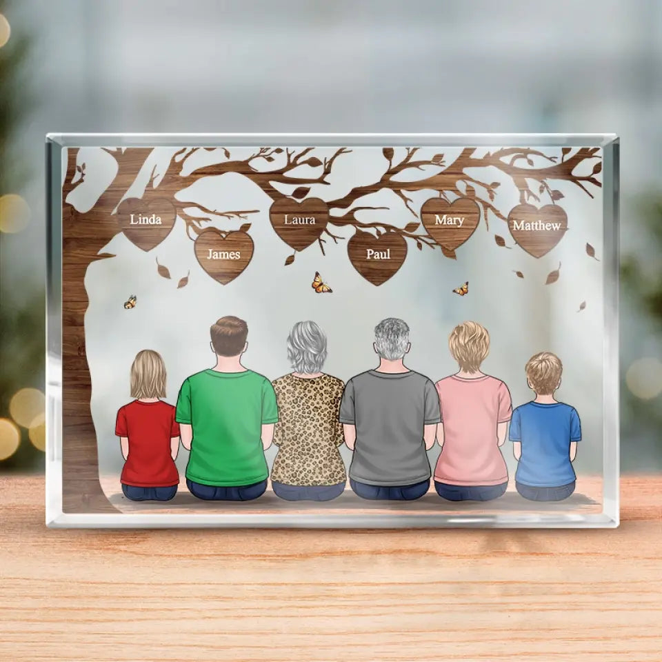Là où la vie commence et où l'amour ne finit jamais - Plaque rectangulaire en acrylique personnalisée pour la famille - Cadeau pour les membres de la famille
