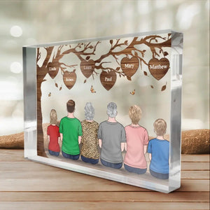Là où la vie commence et où l'amour ne finit jamais - Plaque rectangulaire en acrylique personnalisée pour la famille - Cadeau pour les membres de la famille