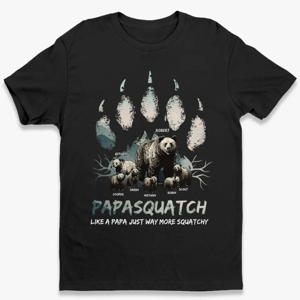 Papa Bear m'a montré que la force n'est pas qu'une question de muscles - T-shirt unisexe personnalisé pour la famille, sweat à capuche, sweat-shirt - Cadeau pour papa, grand-père