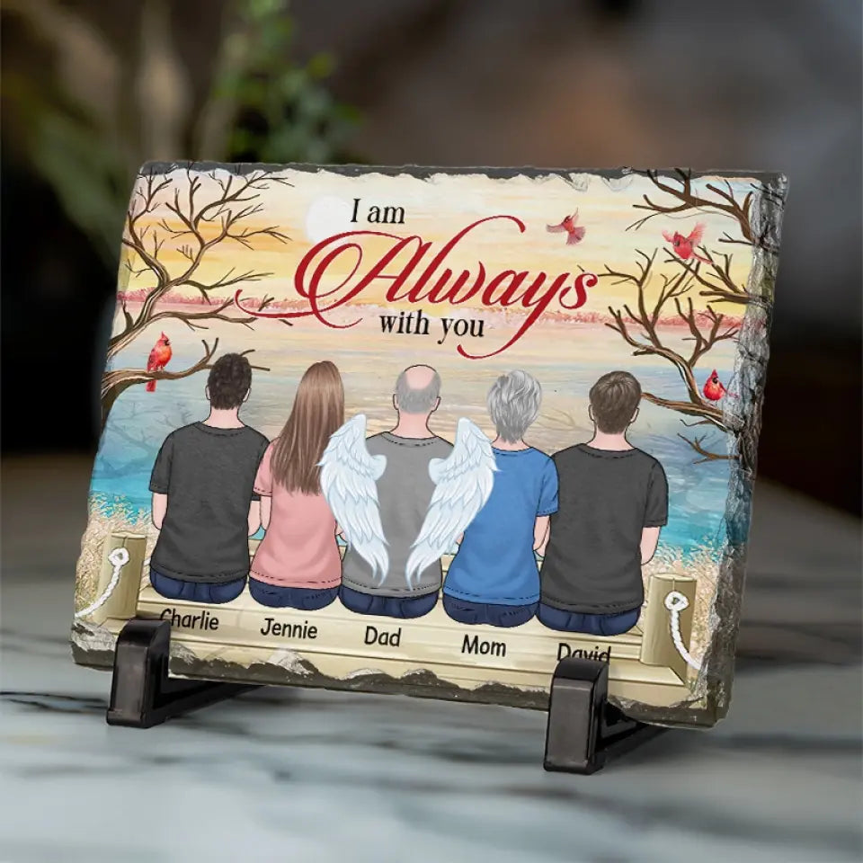 Et je te reverrai un jour, dans les nuages - Pierre commémorative rectangulaire personnalisée avec support - Cadeau de condoléances pour les membres de la famille