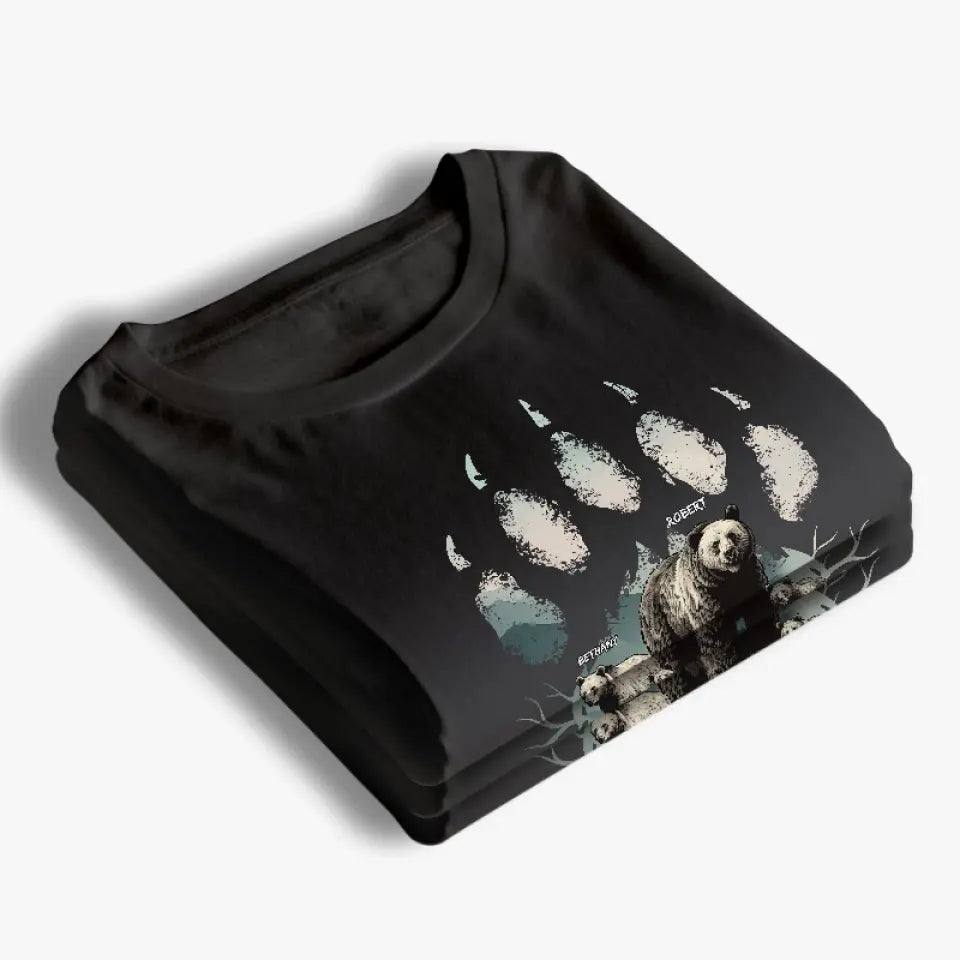Papa Bear m'a montré que la force n'est pas qu'une question de muscles - T-shirt unisexe personnalisé pour la famille, sweat à capuche, sweat-shirt - Cadeau pour papa, grand-père