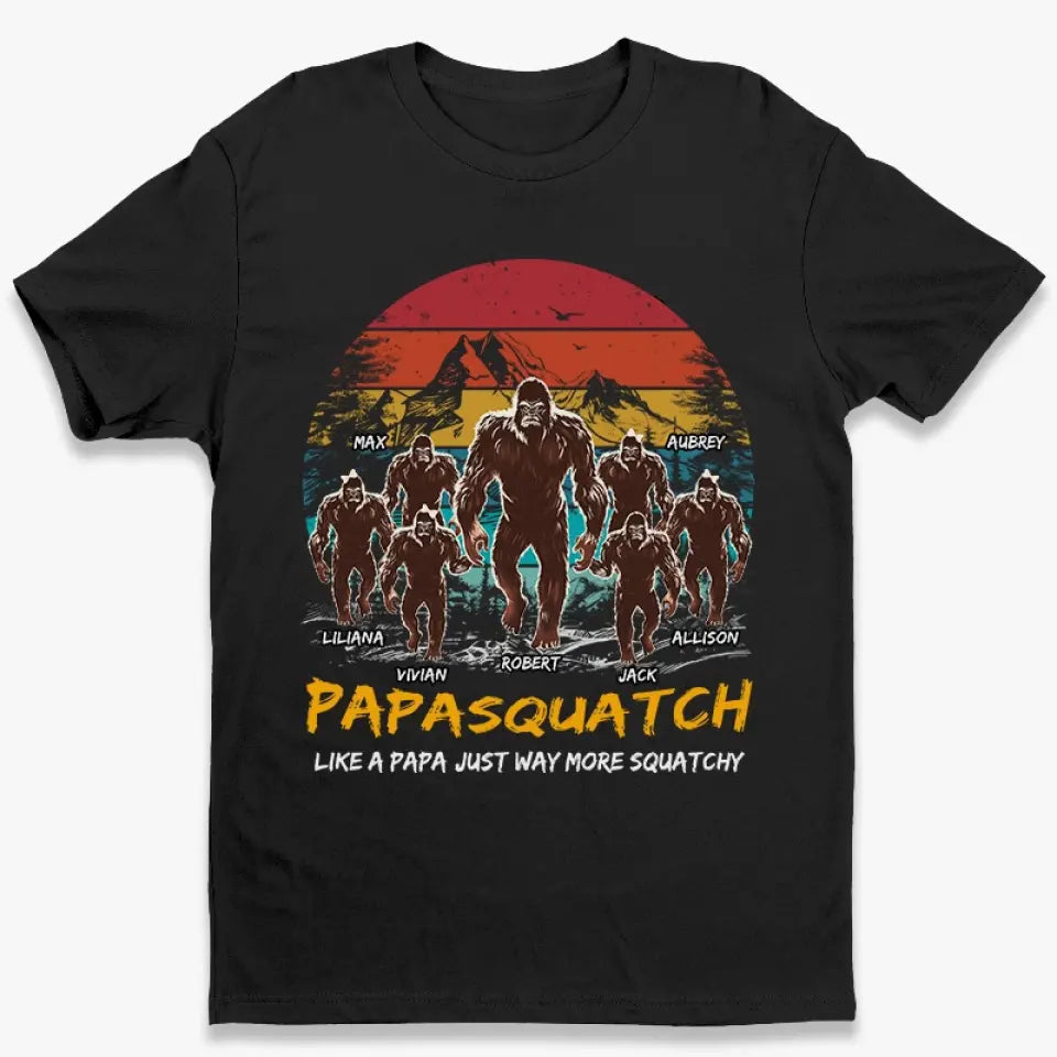 Bigfoot Dad, Heart Of The Wilderness - T-shirt unisexe personnalisé pour la famille, sweat à capuche, cadeau pour papa ou grand-père