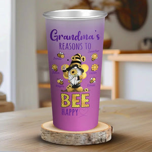 Les raisons pour lesquelles grand-mère est heureuse - Tasse personnalisée en aluminium à changement de couleur pour la famille - Cadeau pour grand-mère