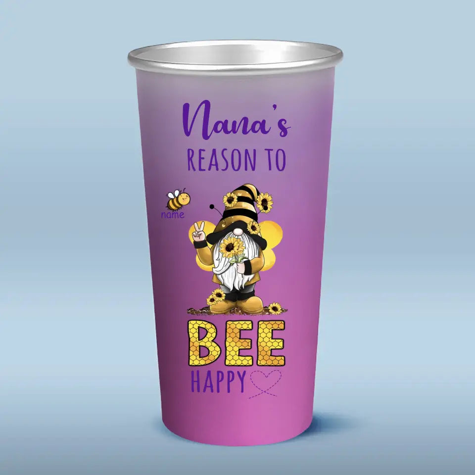 Les raisons pour lesquelles grand-mère est heureuse - Tasse personnalisée en aluminium à changement de couleur pour la famille - Cadeau pour grand-mère