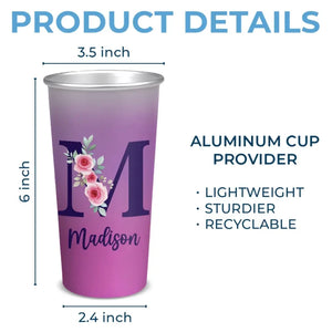 Sauvage et libre, comme une fleur - Tasse personnalisée en aluminium changeant de couleur - Cadeau pour vous-même, vos meilleures amies, vos meilleures amies, vos sœurs